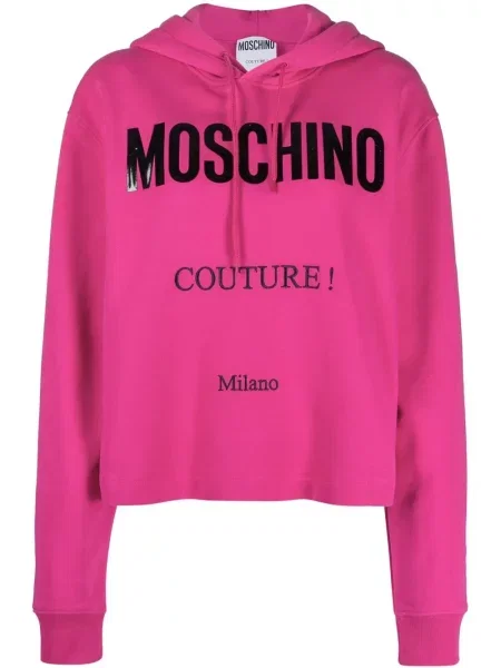 Hanorac cu glugă Moschino cu imagine roz