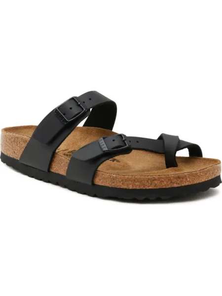 Birkenstock Flip flops șlapi Mayario cu adaos de piele | narrow fit negru