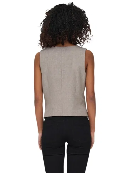 Kamizelka o kroju regular fit z jednorzędową listwą guzikową model ‘LINDA’ Only szara