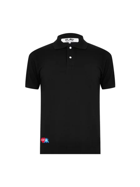 Koszulka polo Comme Des Garcons w serca z logo czarna