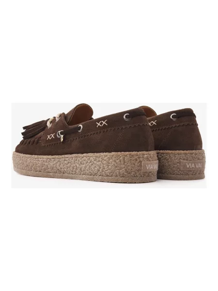 Loafersy Via Vai zamszowe brązowe