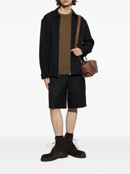 Pulover Jil Sander cu decolteu rotund maro