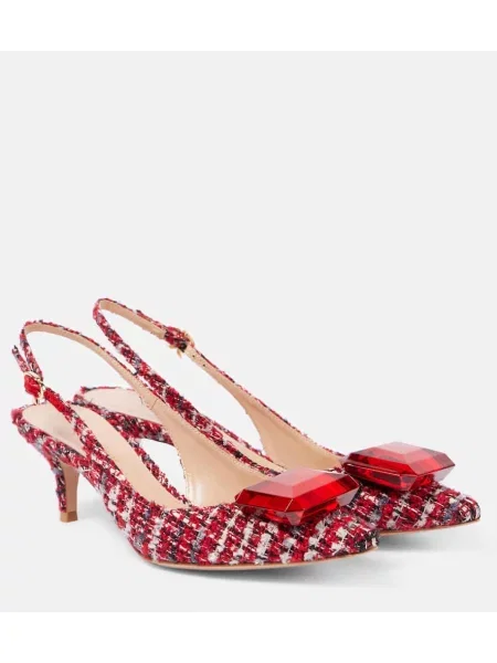 Pantofi cu toc Gianvito Rossi slingback roșu