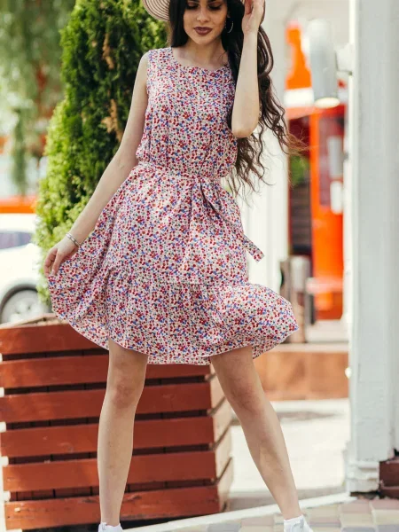 Сукня міні LadyLike пудра віскоза/модал