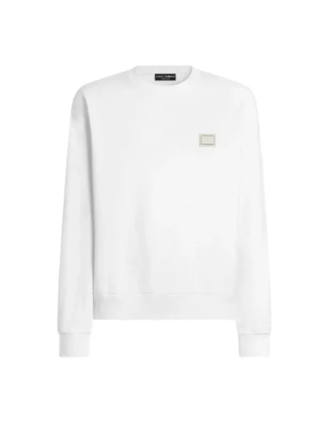 Dzianinowa bluza Dolce And Gabbana z logo biała
