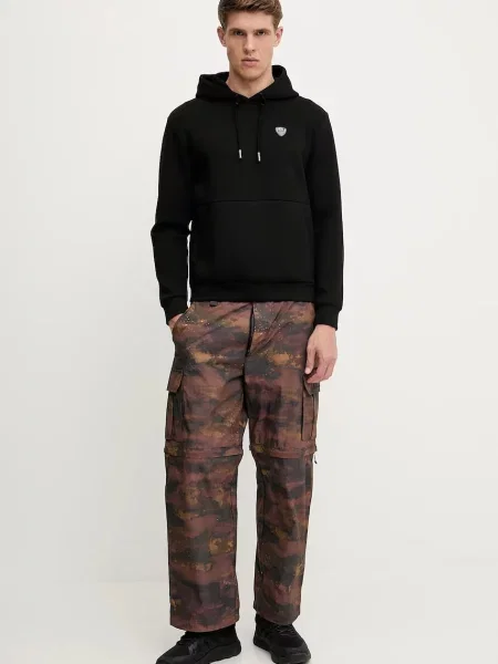 Pulover Emporio Armani s kapuco črna