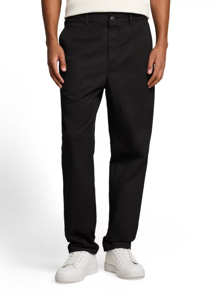 TOM TAILOR DENIM Chino nohavice čierna