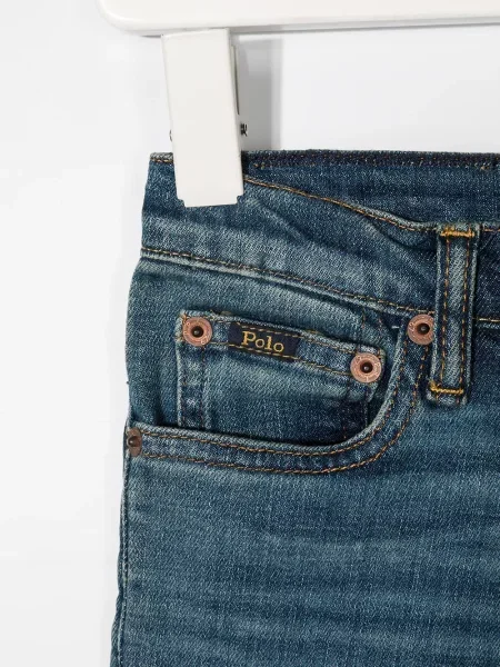 Jeansy straight leg dziecięce Polo Ralph Lauren niebieskie
