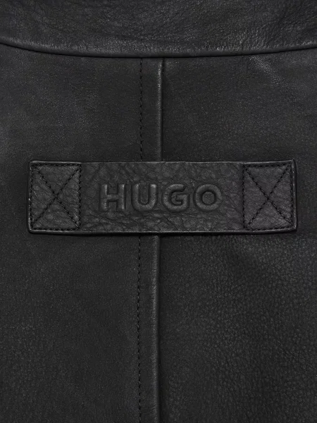 Шкіряна куртка Hugo чорна