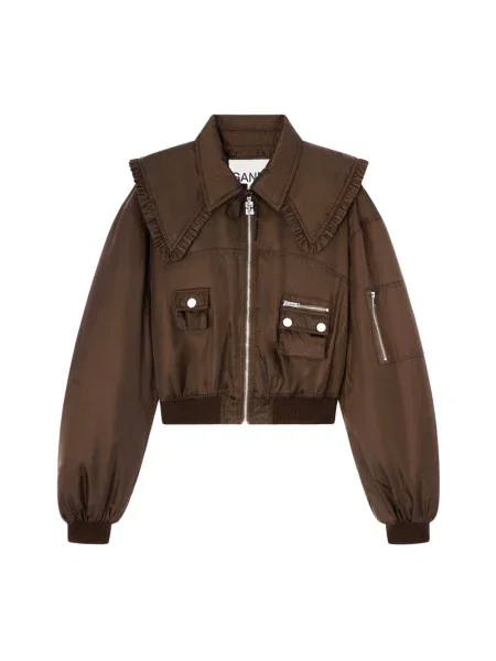 Kurtka bomber Ganni brązowy