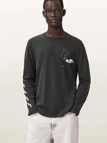 Tricou cu mânecă lungă Allsaints negru