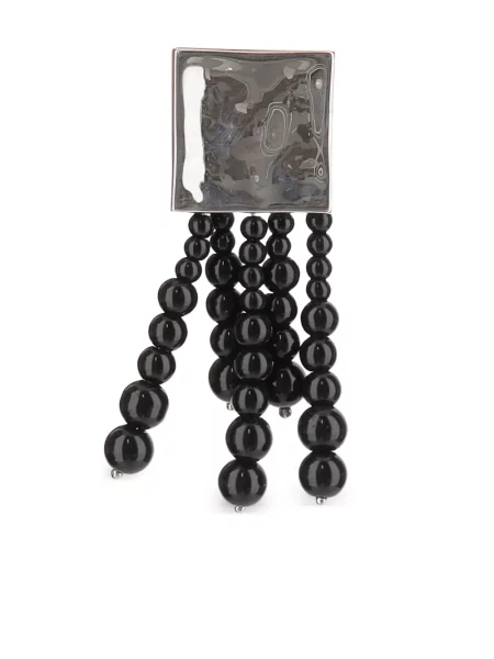 Broszka Niccolò Pasqualetti z koralikami czarna
