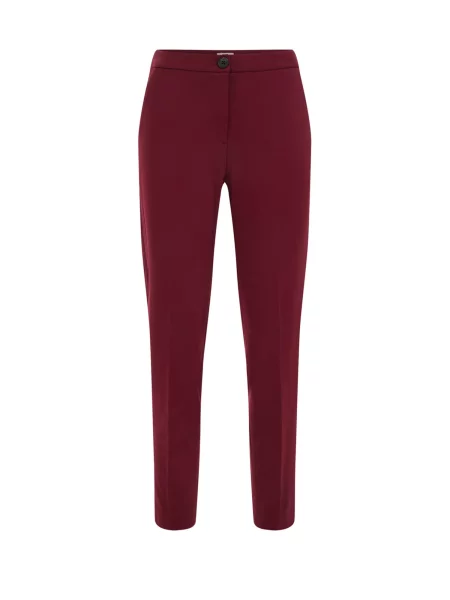WE Fashion Pantaloni cu dungă roşu închis