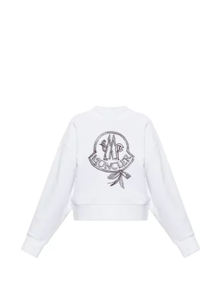 Lung hanorac Moncler cu broderie alb