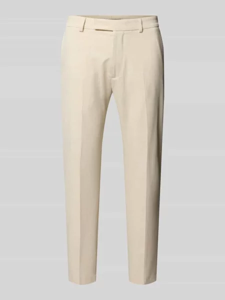 Spodnie do garnituru o kroju regular fit w kant model ‘Beppe’ Cinque beżowe