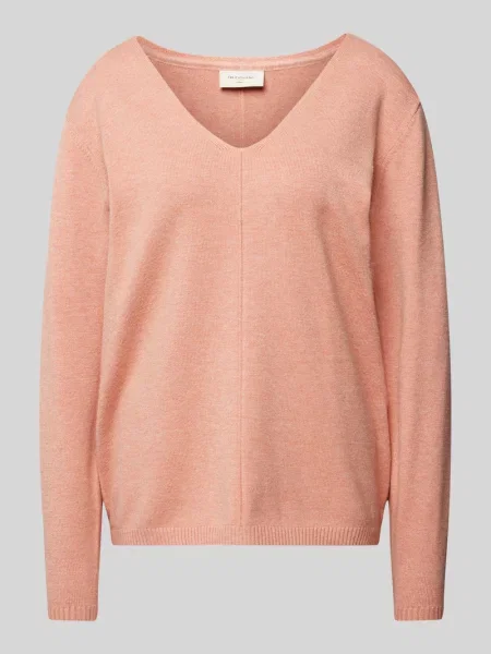 Sweter z dzianiny z dekoltem w serek model ‘Claura’ Free/quent