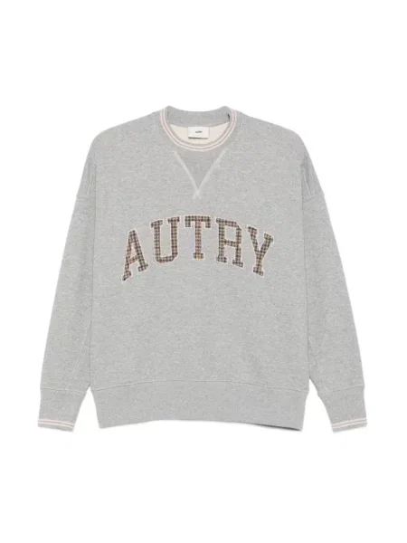 Sweter Autry z logo z dżerseju szary