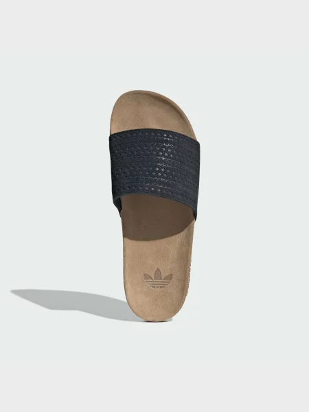 Кожаные шлепанцы Adidas черные