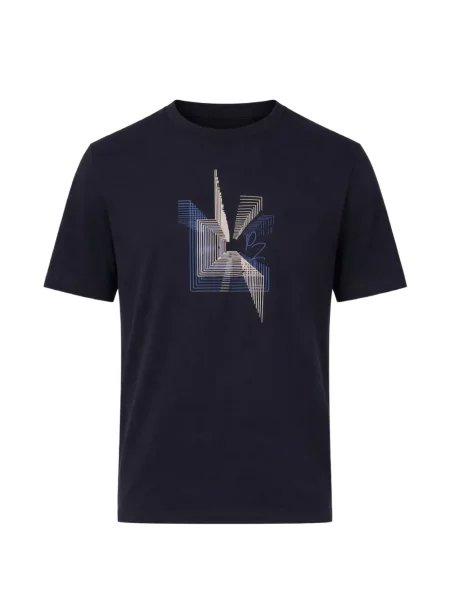 Tricou Pal Zileri cu imprimeu geometric albastru