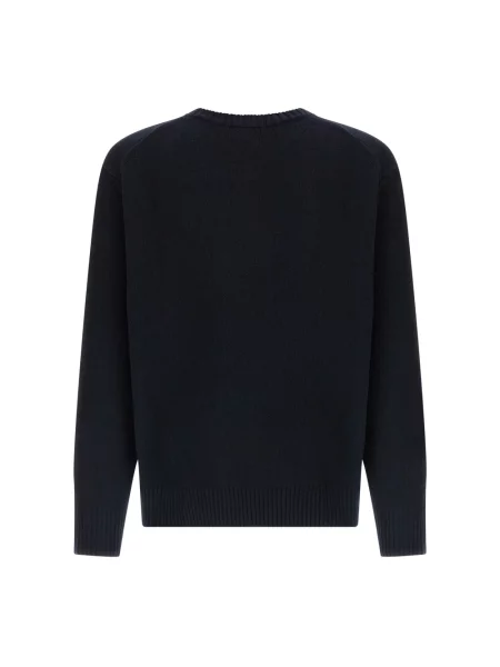 Bluza Lacoste wełniana z długim rękawem niebieska