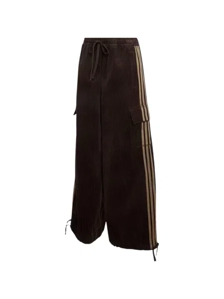 Pantaloni cargo Adidas de catifea cord cu dungi maro