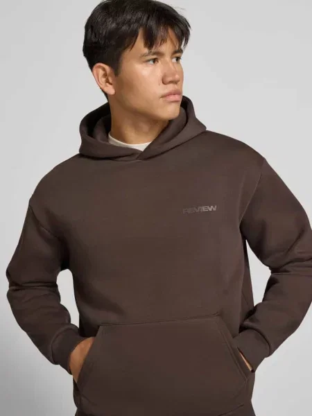 Bluza z kapturem o kroju regular fit z mieszanki bawełny z detalem z logo Review
