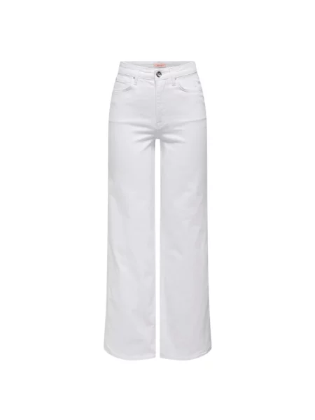 ONLY Jeansy Kobieta L Jeansyy Bootcut z szerokimi nogawkami biały