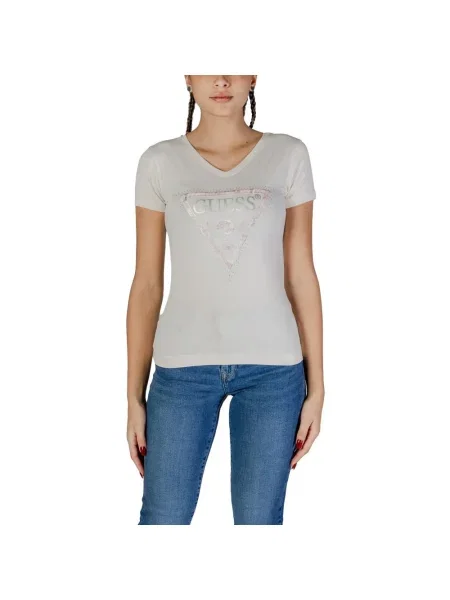 T-shirt z nadrukiem z logo model ‘PYTHON’ Guess biała