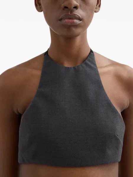 Top Jil Sander din poplin gri