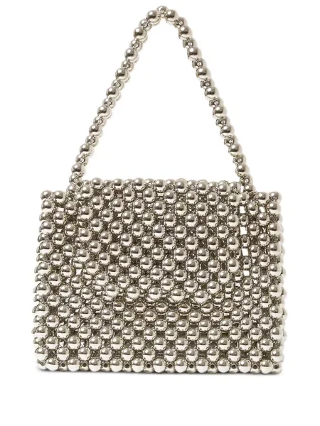 Torebka 0711 z koralikami srebrna