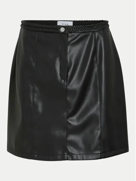 Vila Fustă din imitație de piele Pen negru