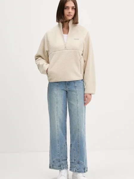 Флісова кофта Guess Jeans однотонна бежевий