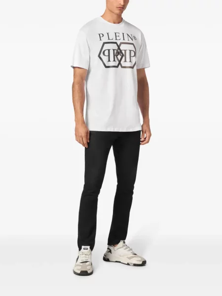 Marškinėliai Philipp Plein akmenys balta