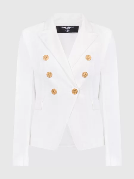 Двобортний жакет Balmain білий