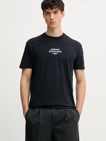 Тениска Armani Exchange с апликация тъмносиньо