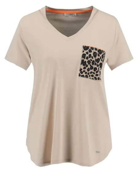 Key Largo Tricou Cat bej negru