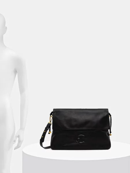 Coccinelle чанта crossbody дамска от кожа черно
