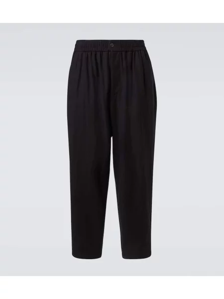 Volnene hlače Giorgio Armani črna