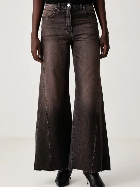 Haveone jeansy flare brązowe