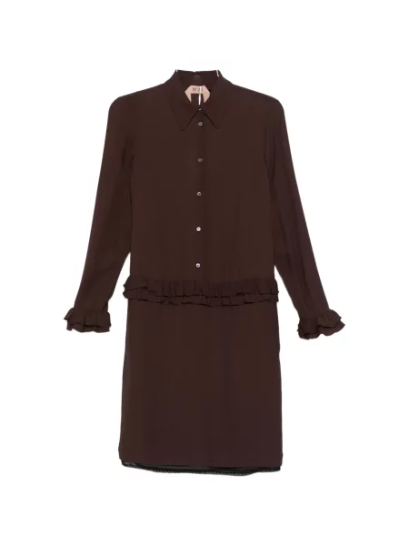 Rochie N°21 cu volane de costum maro