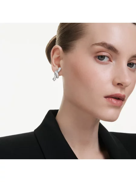 Swarovski Akcesoria Kobieta Szary ONE SIZE Kryształowe Kolczyki Matrix białe