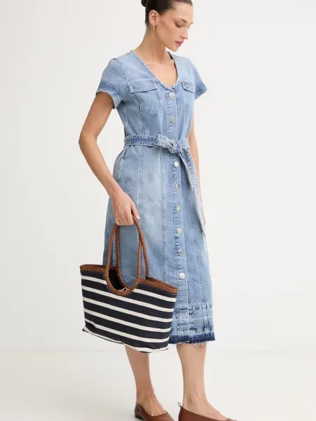 Marc Aurel rochie din denim albastru