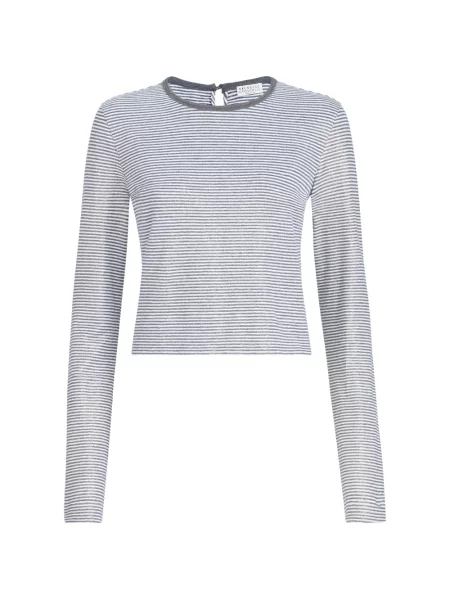 Top Brunello Cucinelli cu dungi albastru