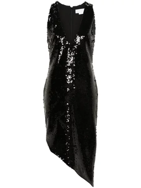 Rochie midi Genny cu paiete până la genunchi de costum negru