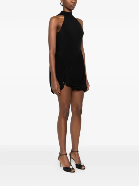 Rochie mini Nissa drapată de costum negru