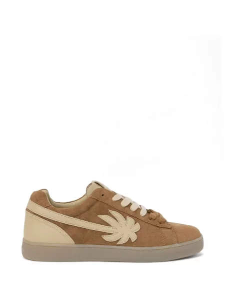 Sneakerși Palm Angels cu șireturi din piele de căprioară maro