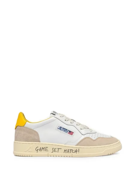 Sneakerși Autry din piele de căprioară alb