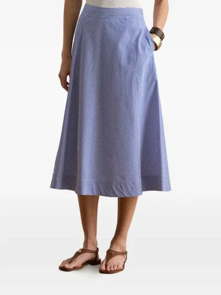 Fustă Lauren Ralph Lauren cu dungi albastru