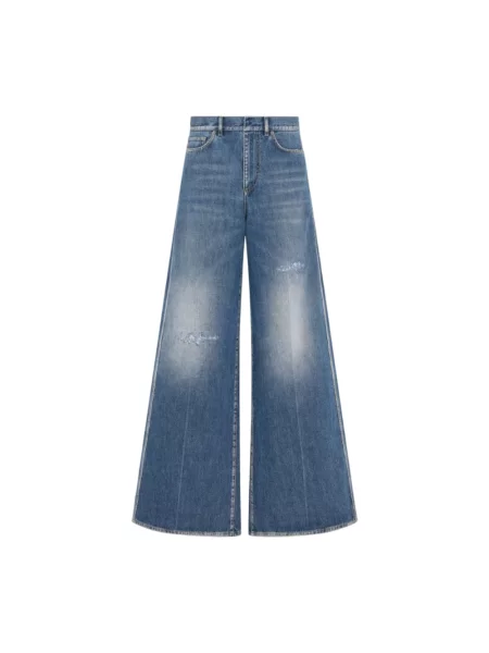 Jeansy Dior dzwony niebieskie