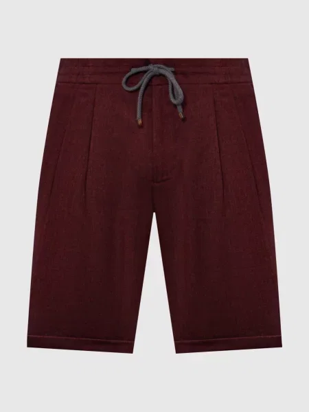 Шорти з льону та вовни Brunello Cucinelli бордові